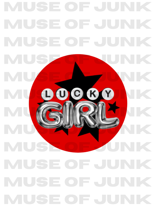 LUCKY GIRL LOGO STICKER