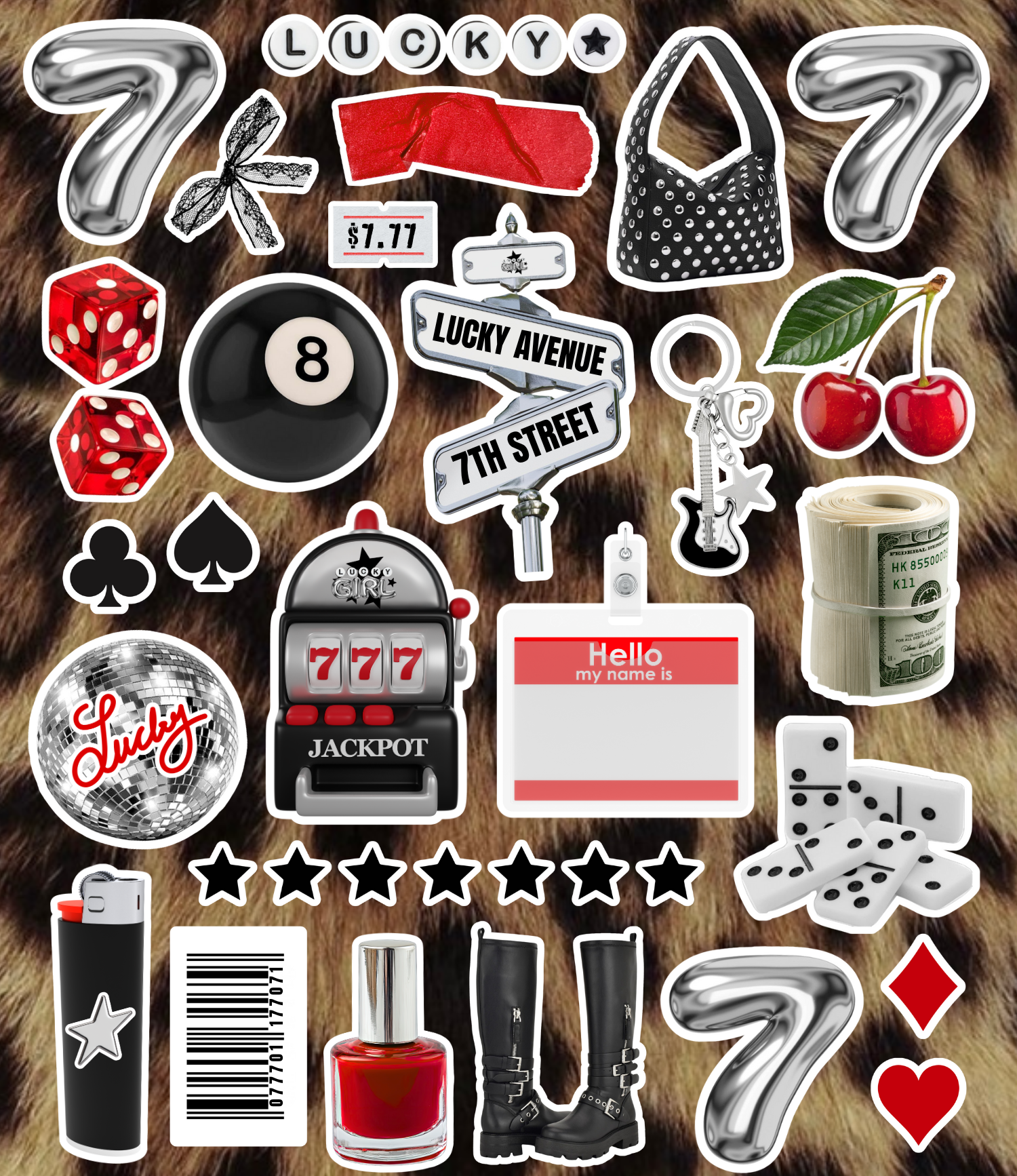 LUCKY GIRL STICKER SHEET